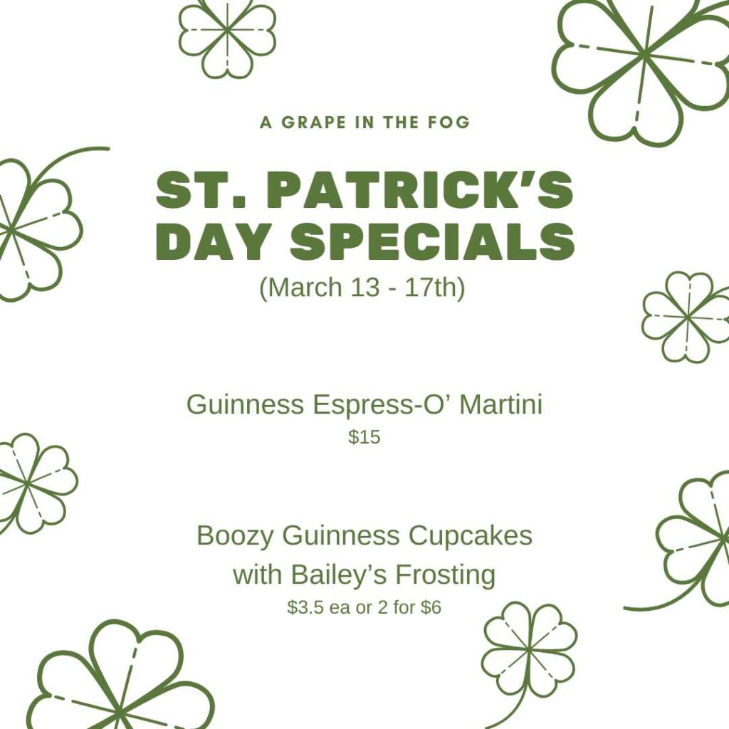 st patricks menu